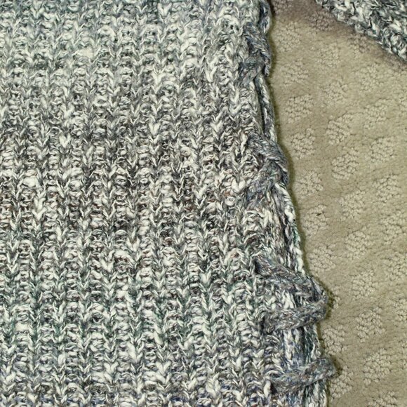 Lucky Brand Women's Small Chunky Knit Ombre Laced Up the Side Sweater - Picture 3 of 6